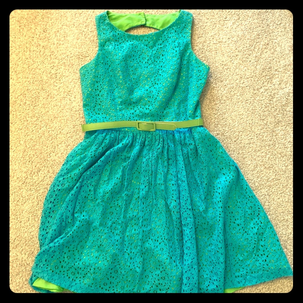 A-line “fit & flare” retro chic lace lined dress